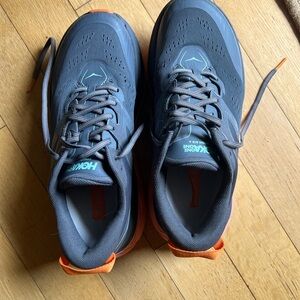 Hoka Gray and Orange Stinson Atr 6